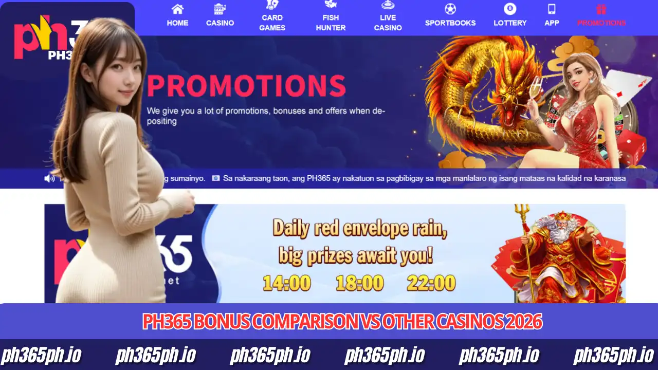 PH365 Bonus Comparison vs Other Casinos 2026